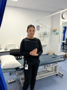 Graduate Social Worker Melissa Dang in a clinical space at Dandenong Hospital