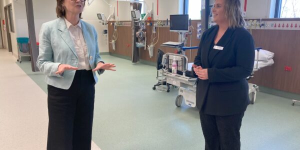 Minister and Laura Creaton L to R: Minister for Health with Laura Creaton, Monash Health Project Director Community Hospitals