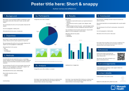Example of Monash Health poster template